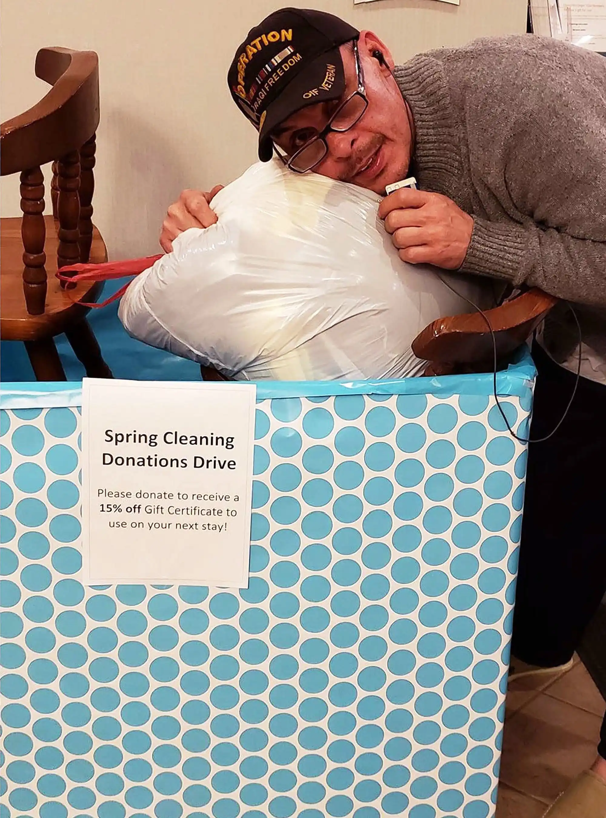 Giving to a clothing drive, author David Haave brings caring for others to the spotlight.